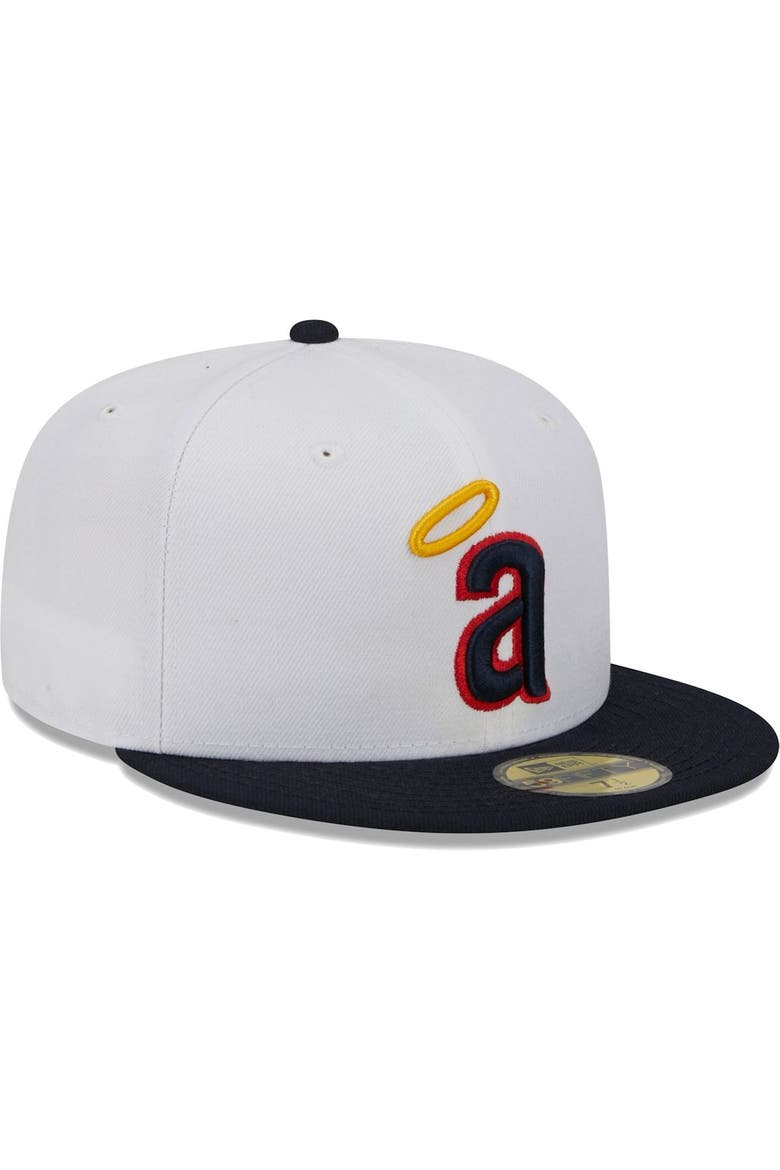 Men's New Era White California Angels Optic 59FIFTY Fitted Hat, Alternate, color, White