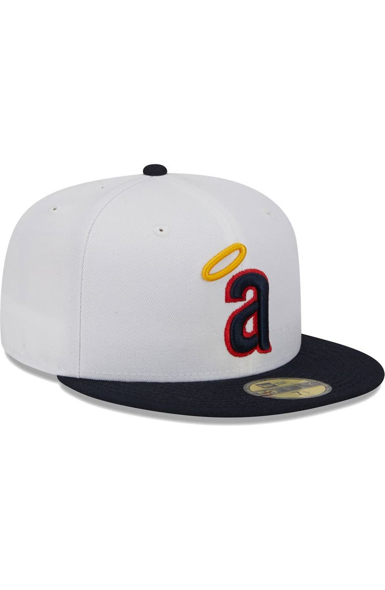 New Era Men's New Era White California Angels Optic 59FIFTY Fitted Hat, Alternate, color, 