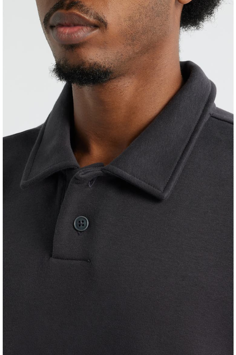 Polo Fleece Sweatshirt, Alternate, color, BLACK FADED