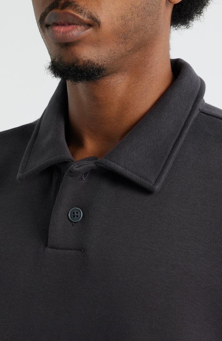 BP. Polo Fleece Sweatshirt, Alternate, color, Black Faded
