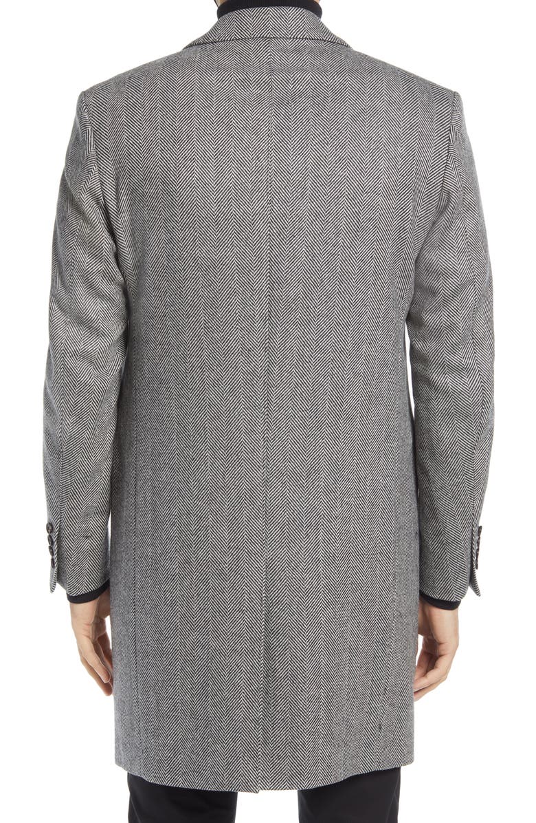 Cardinal of Canada Sheppard Herringbone Wool Double Breasted Overcoat, Alternate, color, 