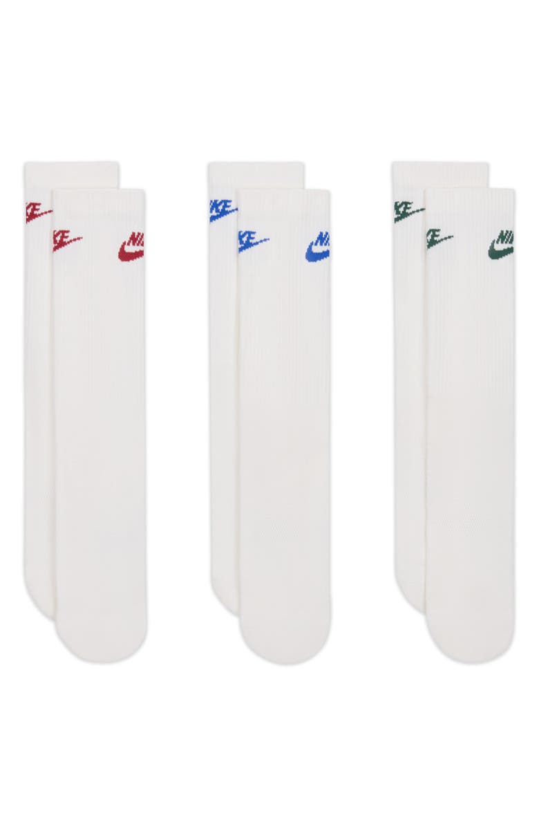 Nike Everyday Elevated Assorted 3-Pack Dri-FIT Cotton Blend Crew Socks, Main, color, Multi-Color