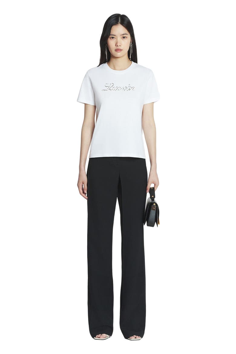 Bead Embroidered T-Shirt, Main, color, OPTIC WHITE
