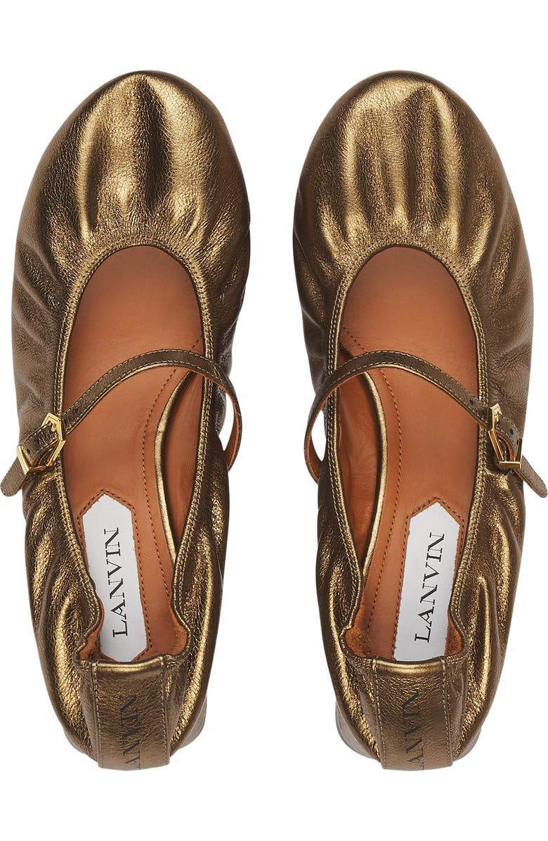 Lanvin Mary Janes With Metallic Leather Heels, Alternate, color,