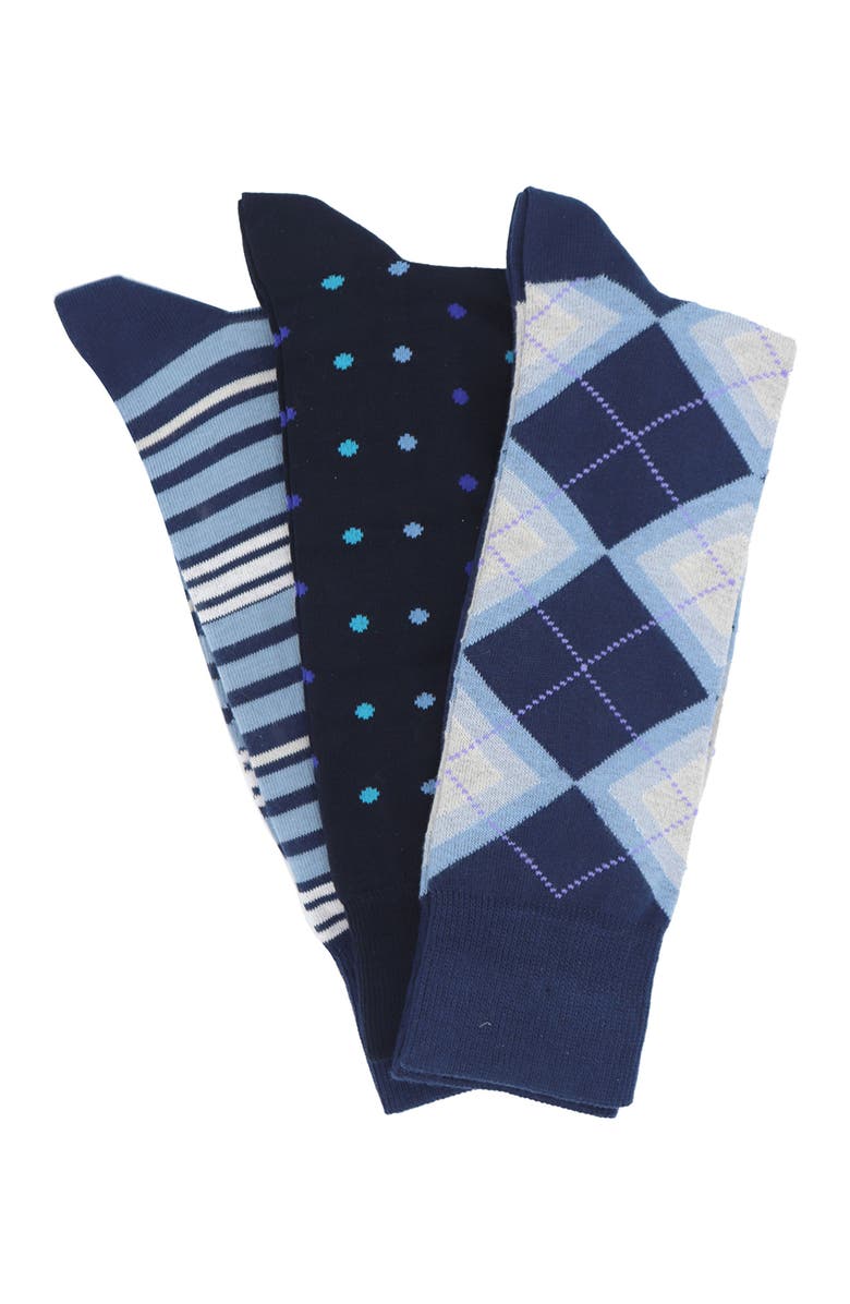 Lorenzo Uomo Assorted Crew Socks - Pack of 3, Main, color, 