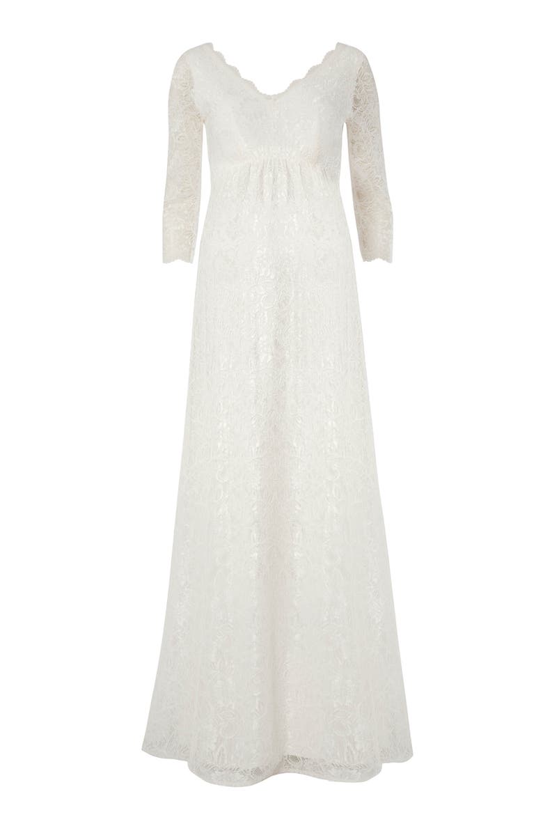 Tiffany Rose Maternity Chloe Lace Maternity Wedding Gown, Alternate, color, Ivory