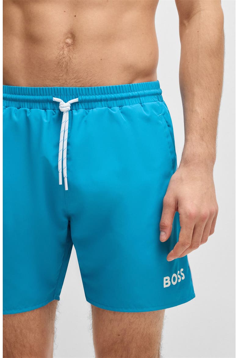 Starfish Solid Swim Trunks, Alternate, color, TURQUOISE