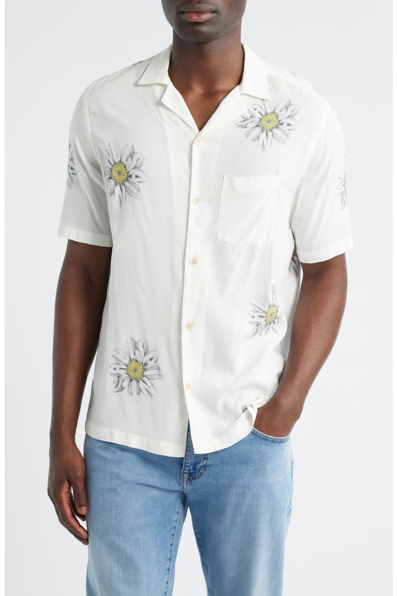 Petal Camp Shirt, Main, color, ECRU WHITE