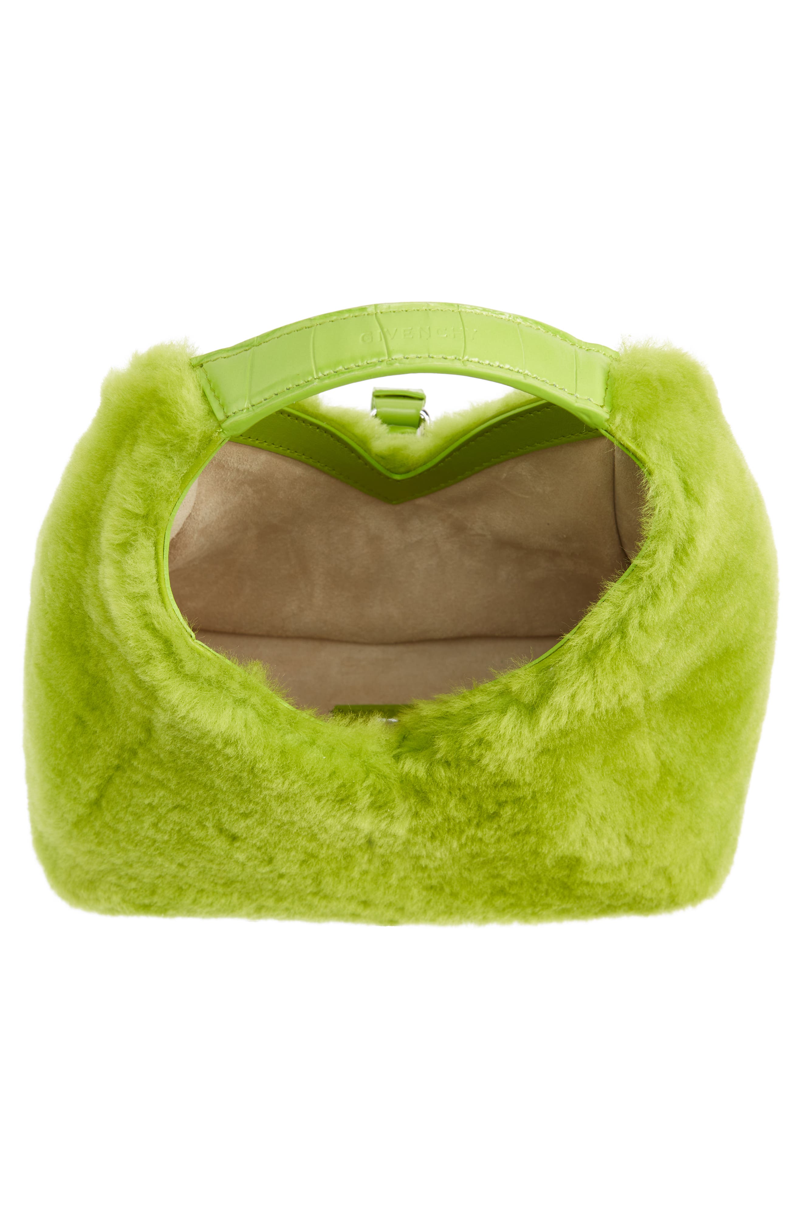 Mini G-Lock Genuine Shearling Hobo Bag, Alternate, color, CITRUS GREEN