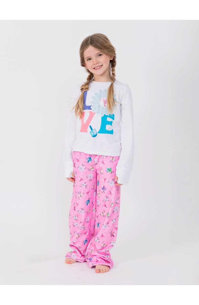 Preppy Goose Hanukkah Plush Lounge Pant, Main, color, Light Pink