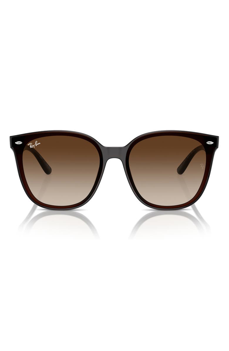 Ray-Ban 66mm Gradient Oversize Irregular Sunglasses, Alternate, color, Transparent Black