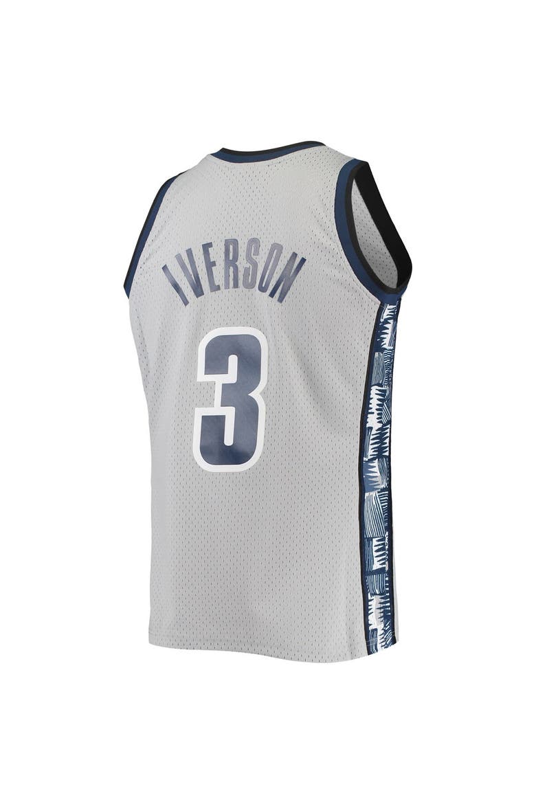 Men's Mitchell & Ness Allen Iverson Gray Georgetown Hoyas 1995/96 Swingman Replica Jersey, Alternate, color, Gray