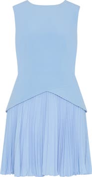 Milly Haddy Pleated Sleeveless Minidress