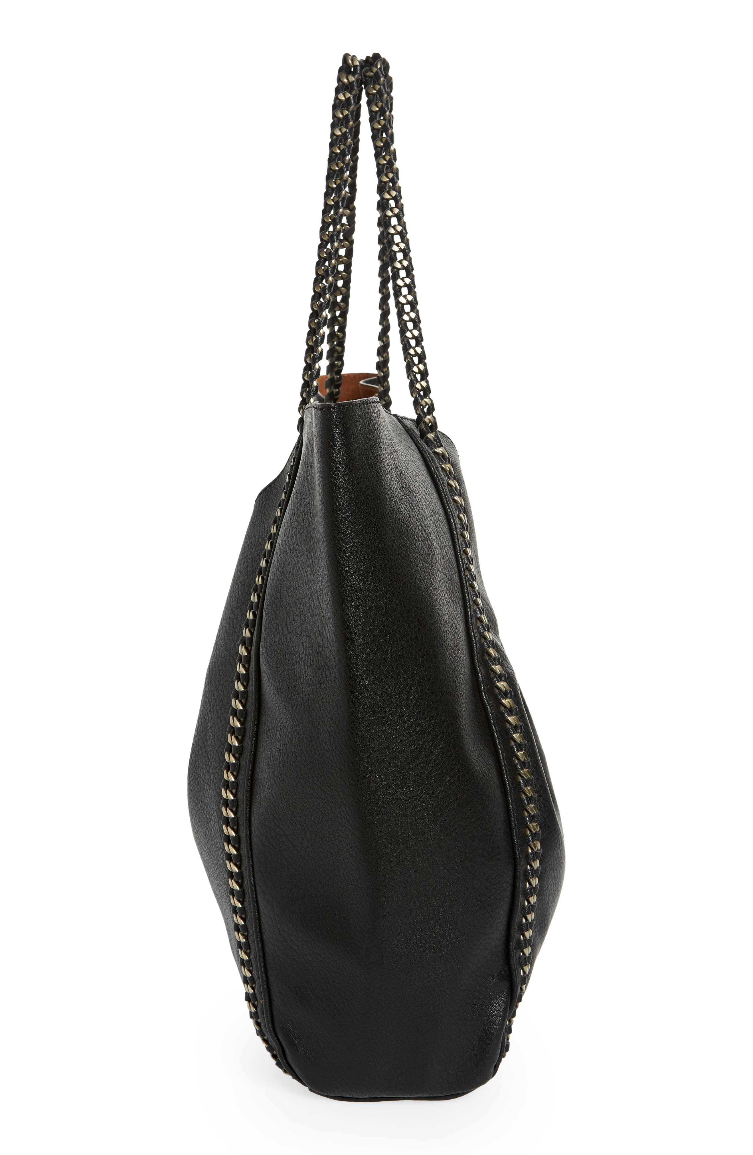 Street Level Chain Faux Leather Tote, Alternate, color, 