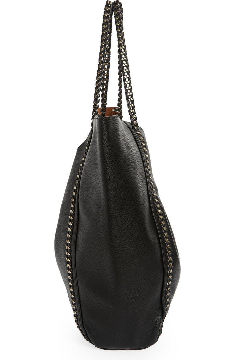 Street Level Chain Faux Leather Tote, Alternate, color,
