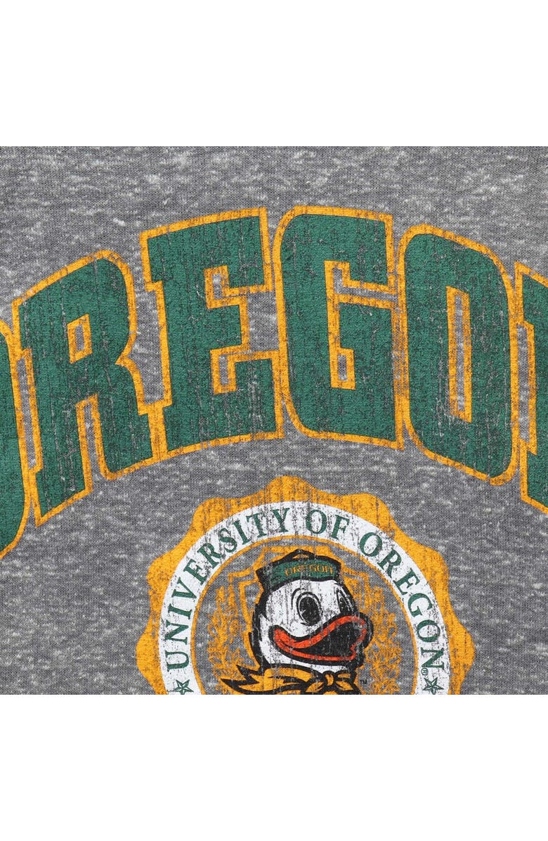 PRESSBOX Women's Pressbox Heathered Gray Oregon Ducks Edith Vintage Knobi Pullover Sweatshirt, Alternate, color, 