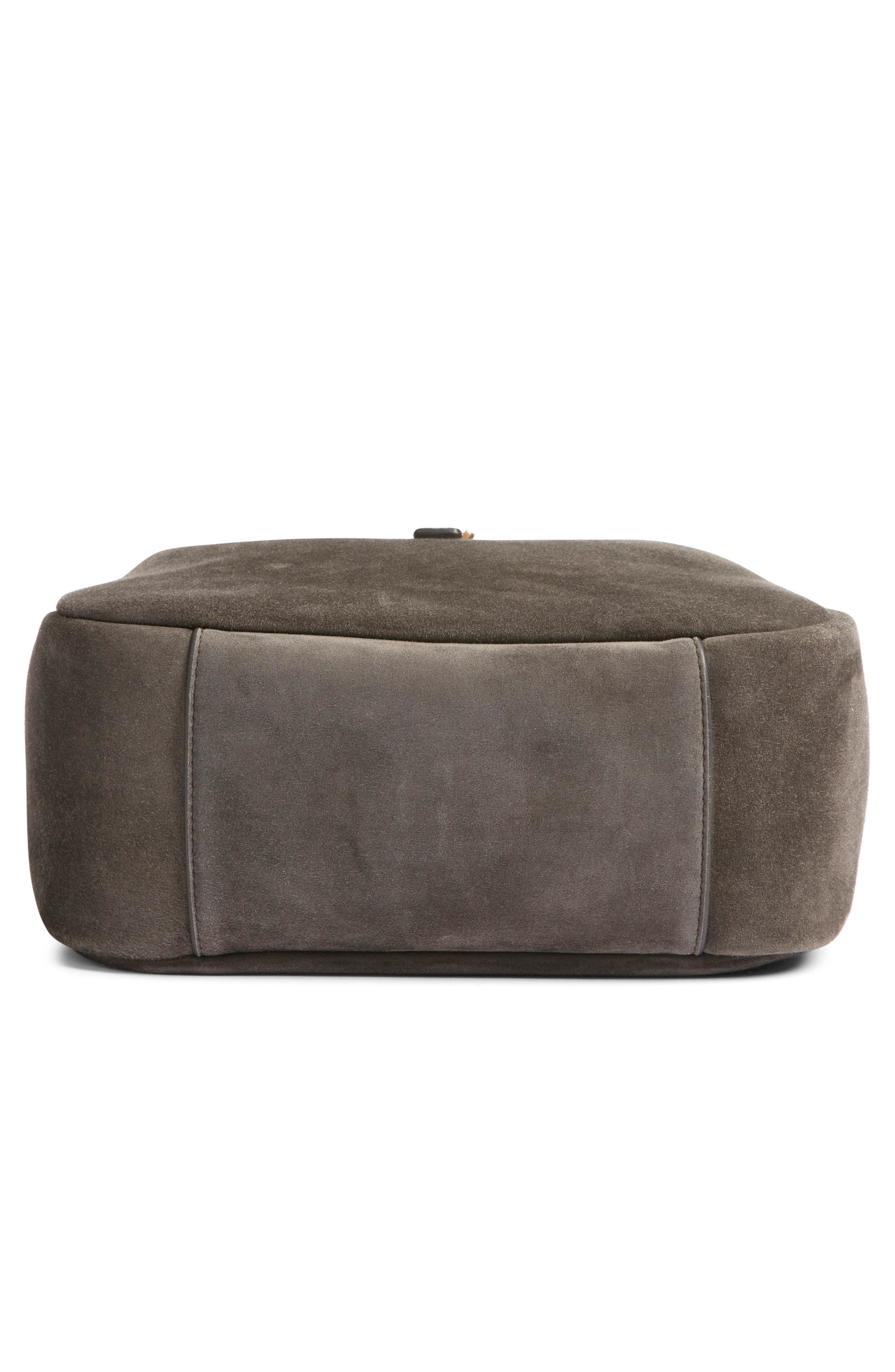 Saint Laurent Small Le 5 À 7 Suede Shoulder Bag, Alternate, color, Urban Grey