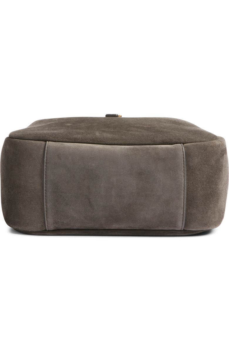 Saint Laurent Small Le 5 À 7 Suede Shoulder Bag, Alternate, color, Urban Grey