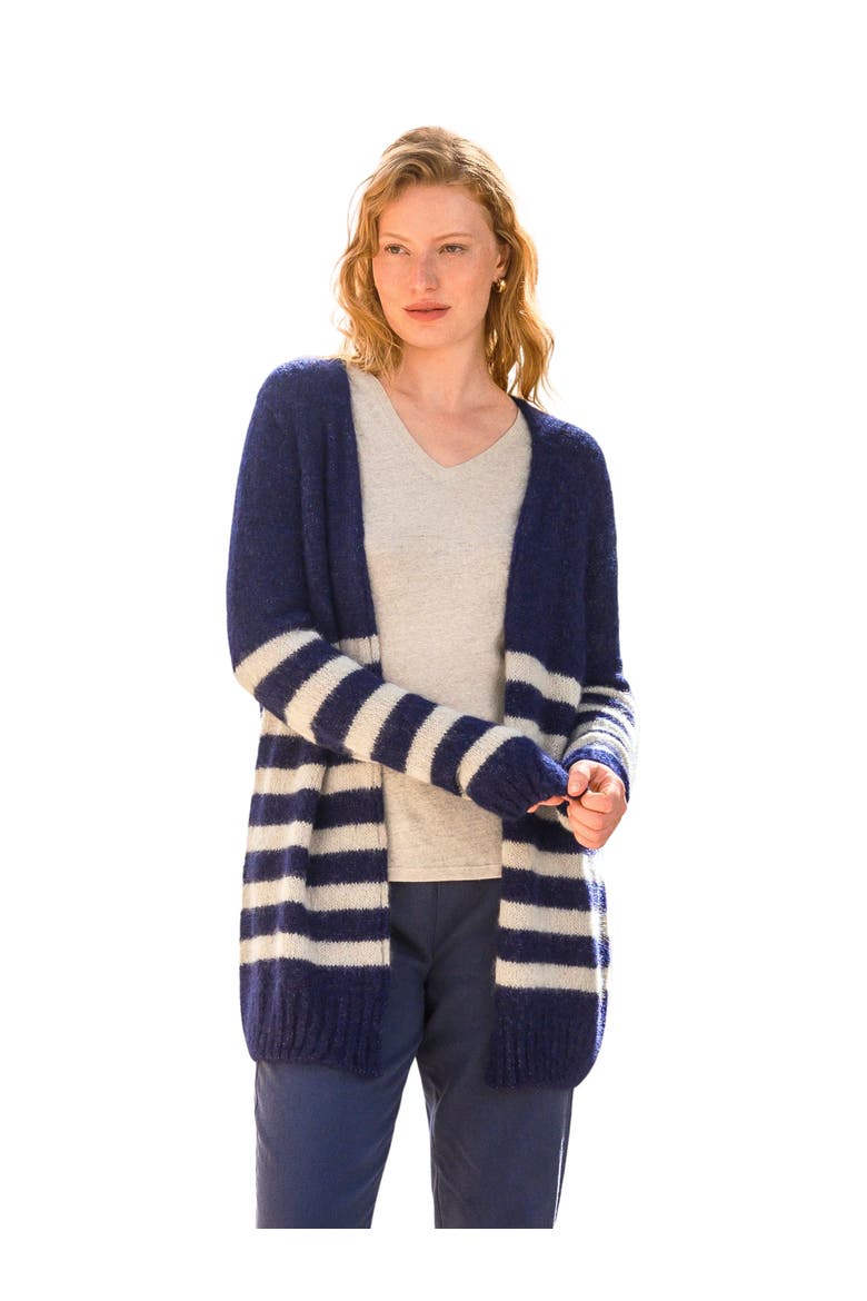 Longline Edge To Edge Cardigan, Main, color, NAVY / OATMEAL