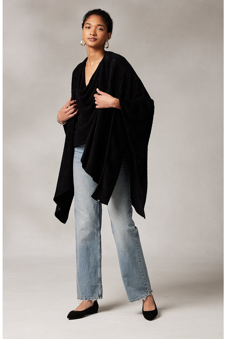 Kash-éase Women's Travel Poncho, Alternate, color, Black