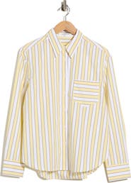 Good American Classic Boxy Poplin Button-Up Shirt