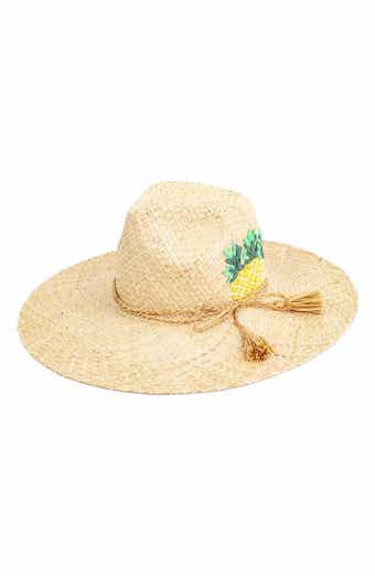 PETER GRIMM Sancho Embroidered Pineapple Straw Hat