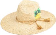 PETER GRIMM Sancho Embroidered Pineapple Straw Hat
