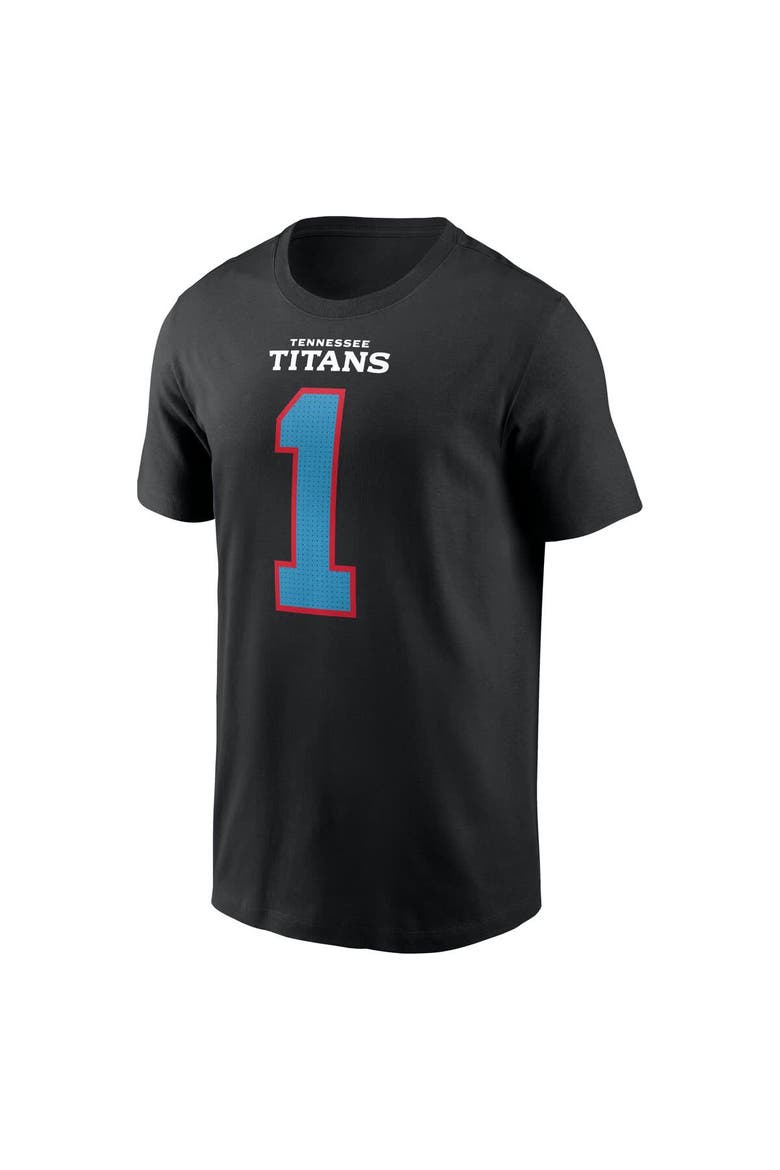 Men's Nike Cam Ward Black Tennessee Titans Carbon Name & Number T-Shirt, Alternate, color, Black