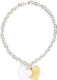 Sandy Liang Found Double Heart Pendant Necklace