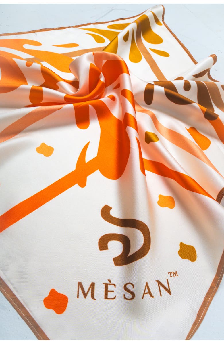 Mèsan Sunrise Square Mulberry Silk Scarf, Alternate, color, Multi