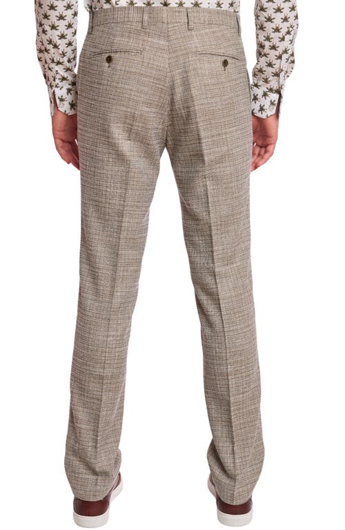 Paisley & Gray Downing Slim Flat Front Crosshatch Textured Dress Pants In Multi