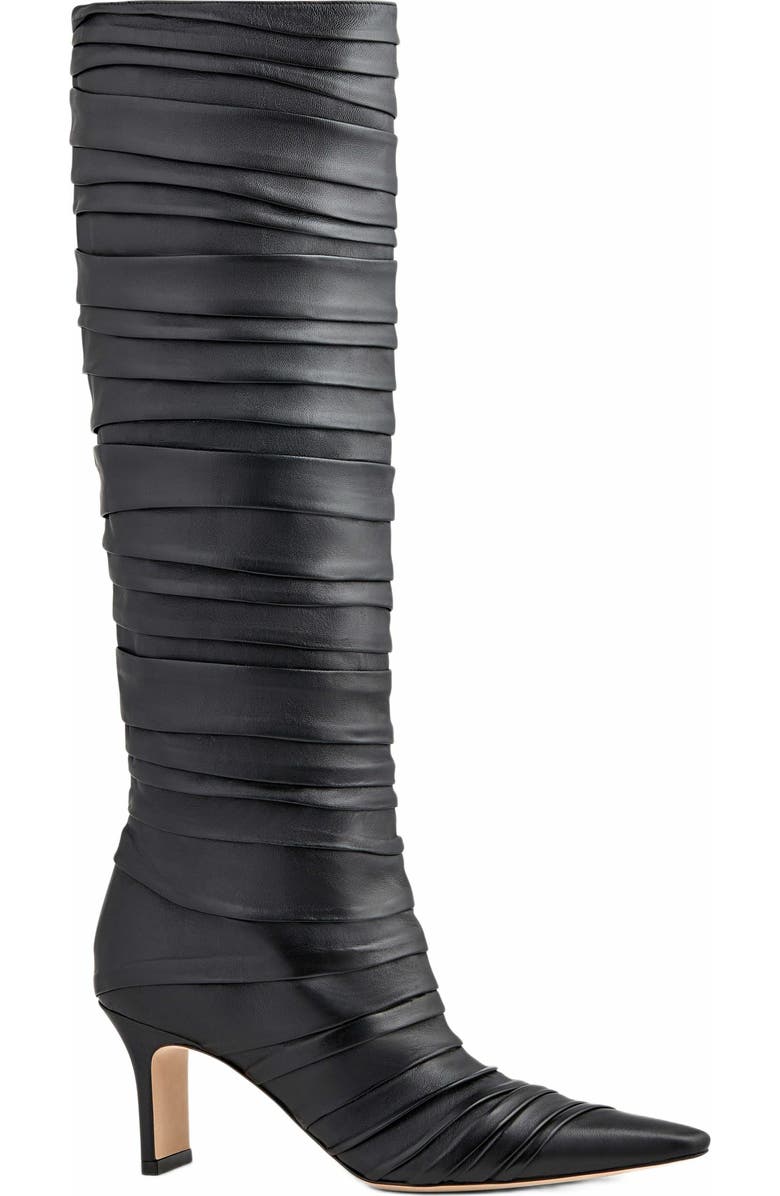 Neil J. Rodgers Plisse Knee Boot, Alternate, color, Black Nappa