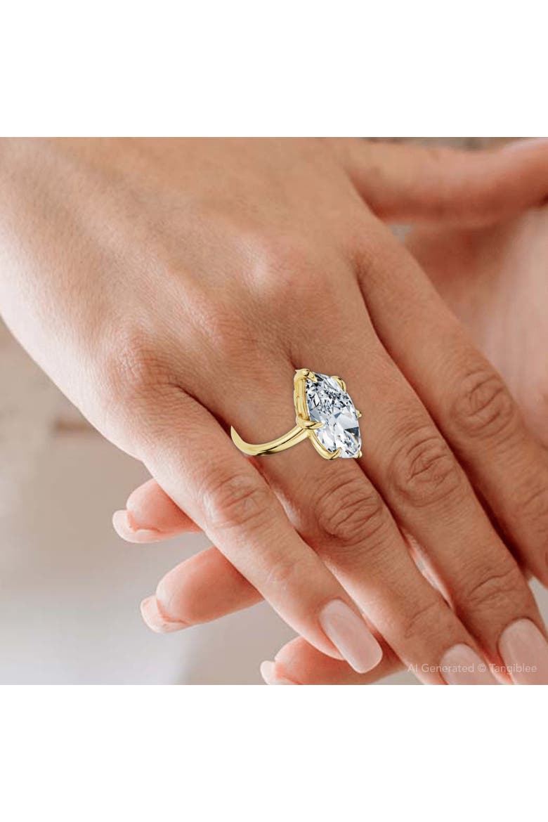Certified 5Ct Kelly Marquise Solitaire Engagement Ring 14k Gold or Pt Lab Grown, Alternate, color, 14k Yellow Gold
