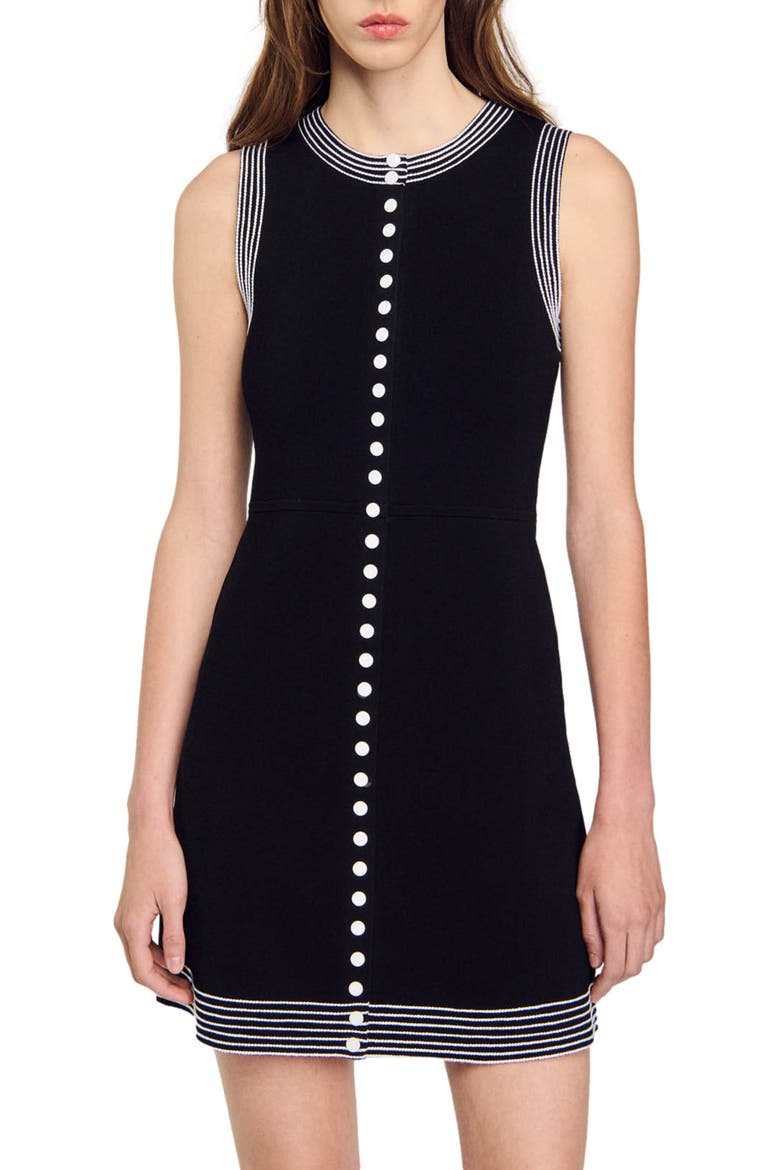Short button-up dress, Alternate, color, Black