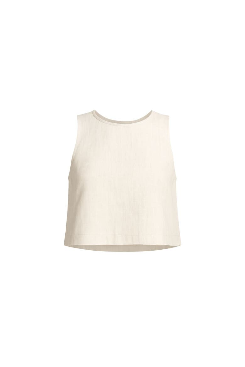 Lena 100% Linen Sleeveless Crop Top, Alternate, color, Stone