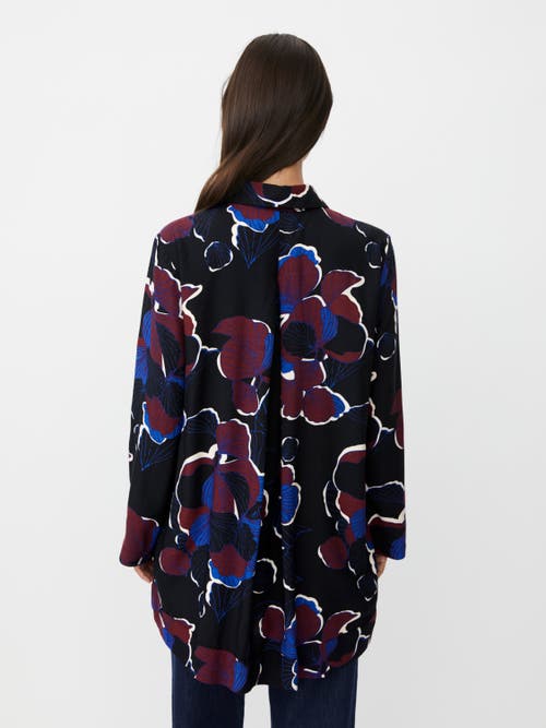 Masai Copenhagen Grivon Collared Long Sleeve Floral Tunic In Black