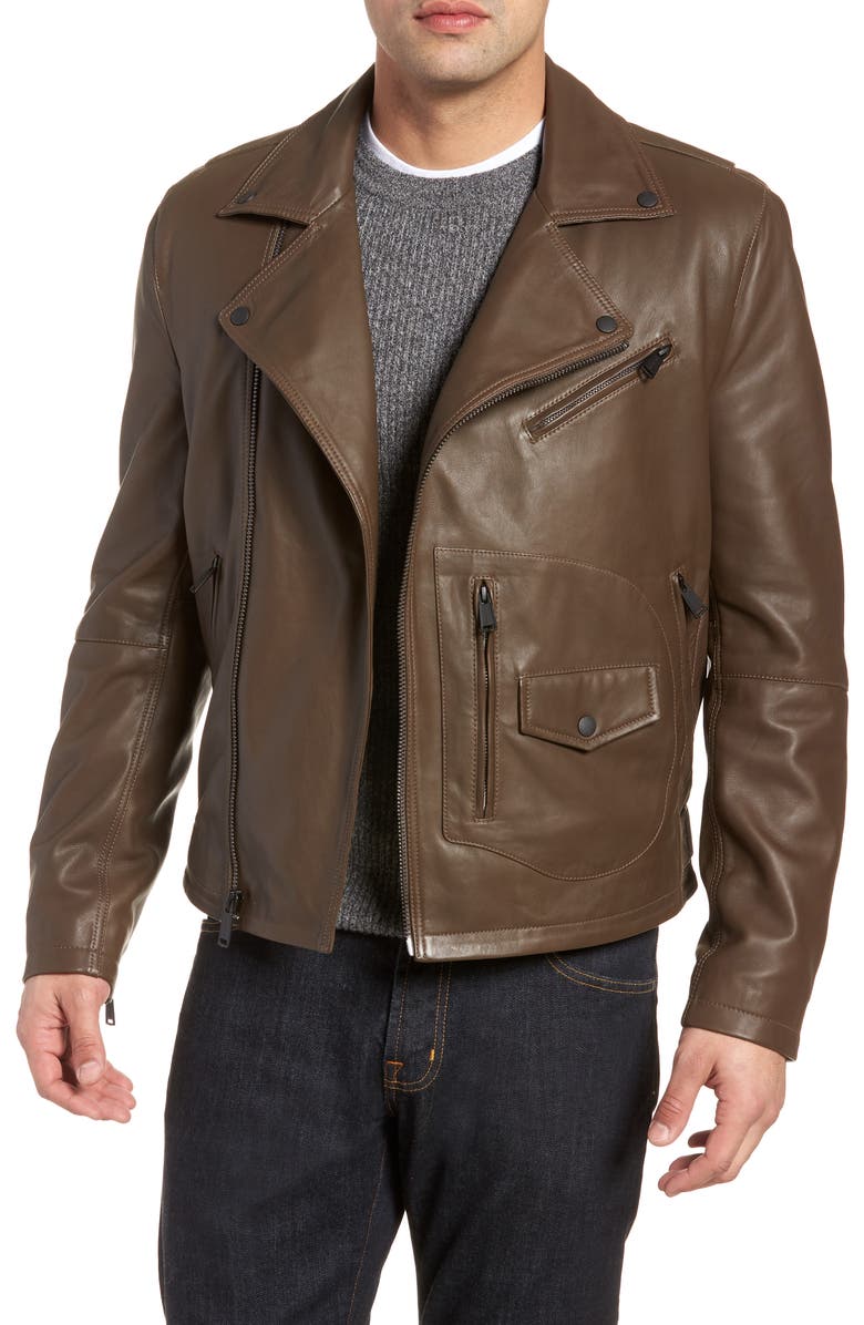 Cole Haan Lamb Leather Jacket, Main, color, 