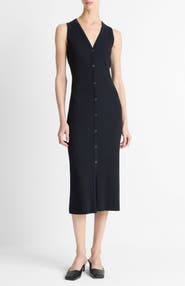 Vince Sleeveless Rib Midi Dress