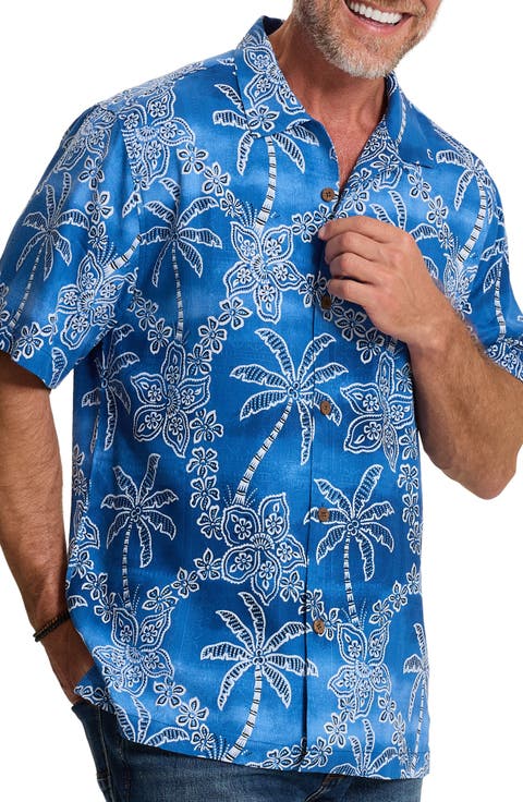 Palomino Palms Silk Button-Up Shirt