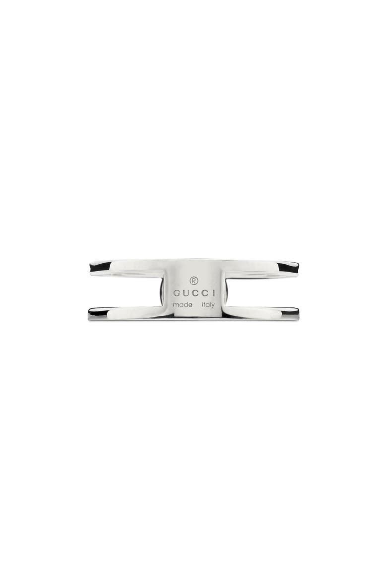 Interlocking-G Sterling Silver Wide Ring, Alternate, color, SILVER