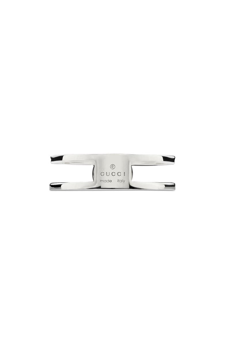 Gucci Interlocking-G Sterling Silver Wide Ring, Alternate, color, Silver