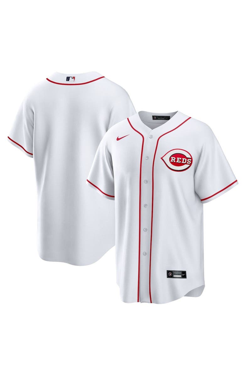 Nike Men's Nike White Cincinnati Reds Home Replica Team Jersey, Alternate, color,