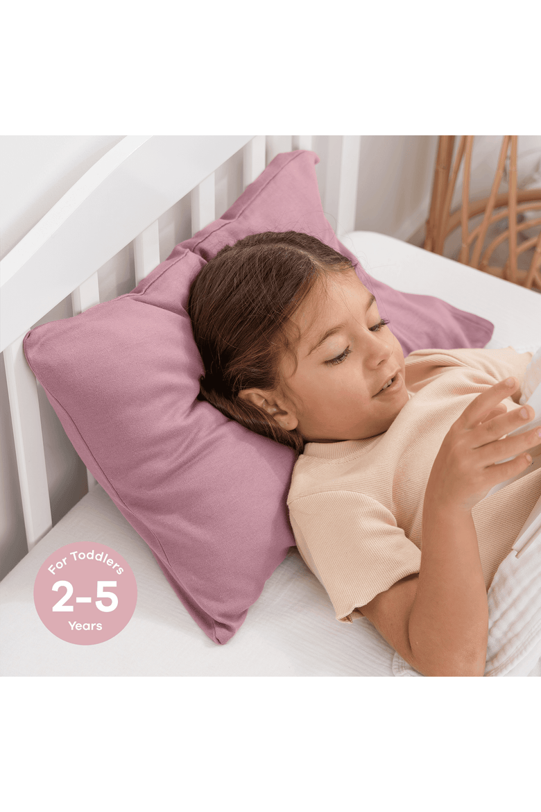 Toddler Pillows with Soft Cotton Pillow Case, Alternate, color, Mauve