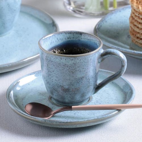 Porto Brasil Coffee Cup & Saucer Set Of 6 In Blue