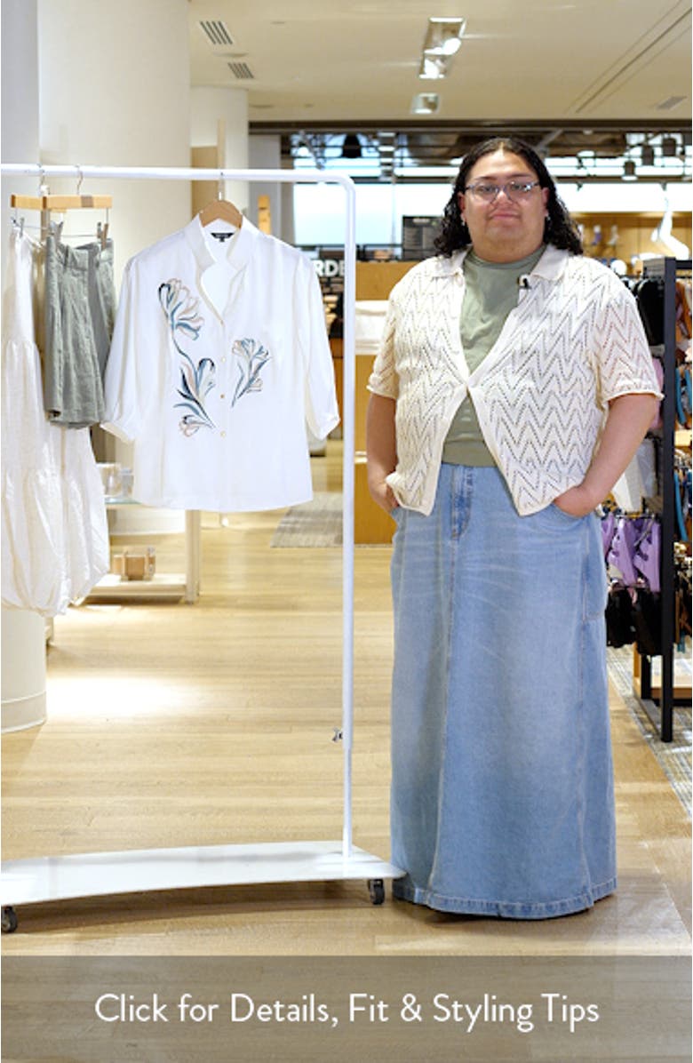 Floral Embroidered Button-Up Shirt, sales video thumbnail