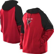 New Era Men's New Era Red Atlanta Falcons Combine Authentic Color Block Raglan Pullover Hoodie