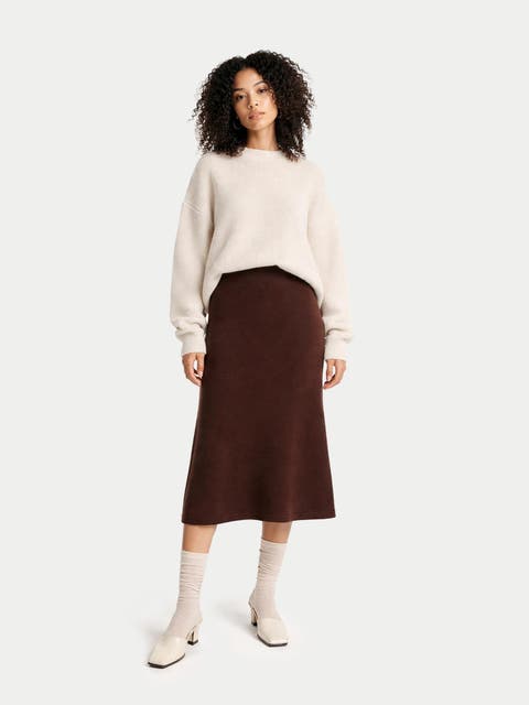 A-Line Cashmere Knitted Skirt