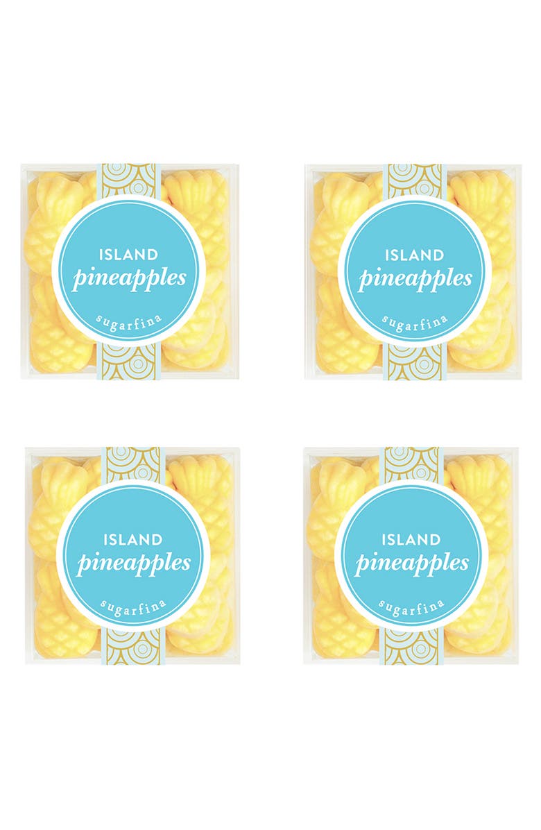 sugarfina Island Pineapples Set of 4 Candy Cubes, Main, color, 