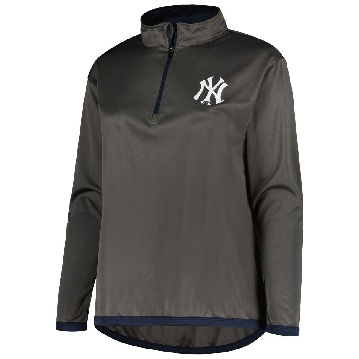 Women's Profile Charcoal New York Yankees Plus Size Quarter-Zip Jacket - image 2