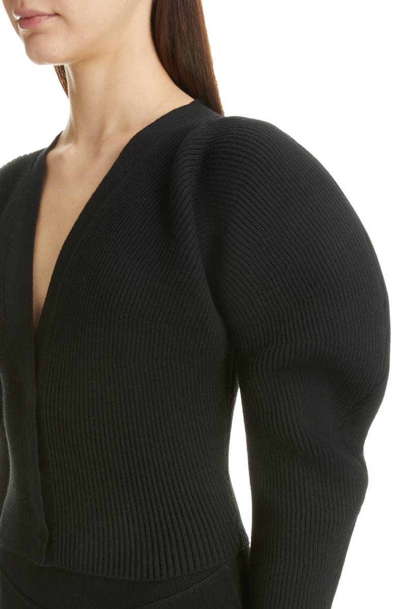 Alaïa Cocoon Sleeve Rib Cardigan, Alternate, color,